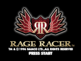 Rage Racer title screen for Playstation
